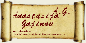 Anastasija Gajinov vizit kartica